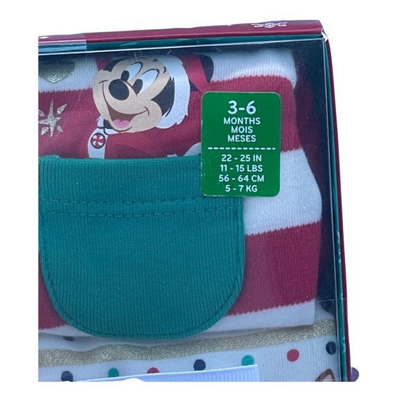 Disney Store Mickey Mouse and Friends Holiday Bodysuit Set for Baby 3-6M - Picture 4 of 6
